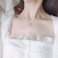 Shangjie Oem Kalung de alta qualidade Girls Moda 925 Colar de prata Colar de pedra da lua Zircão Jóias de colar de pingente da lua